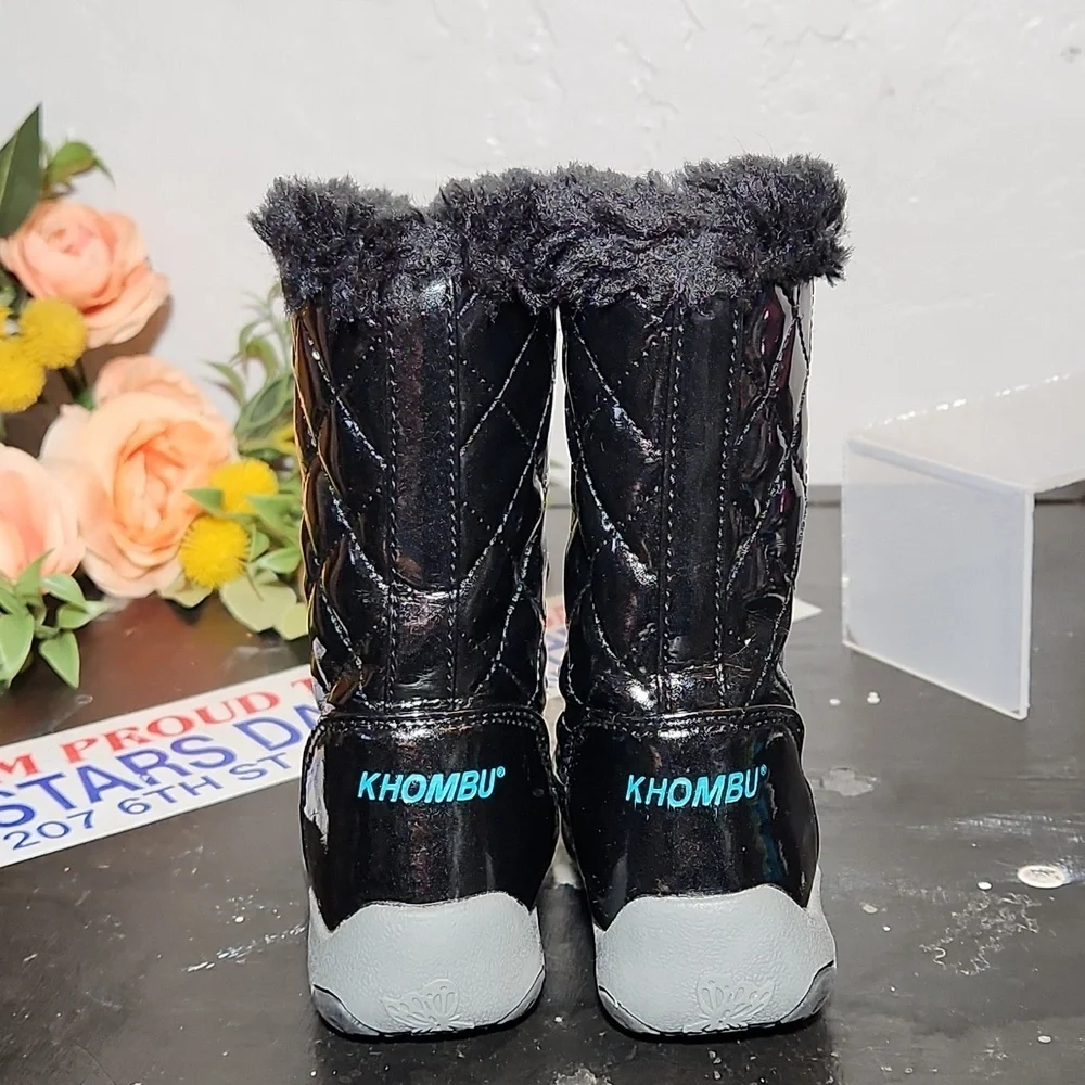 KHOMBU 5M Lined Sparkly Rain Boots Black